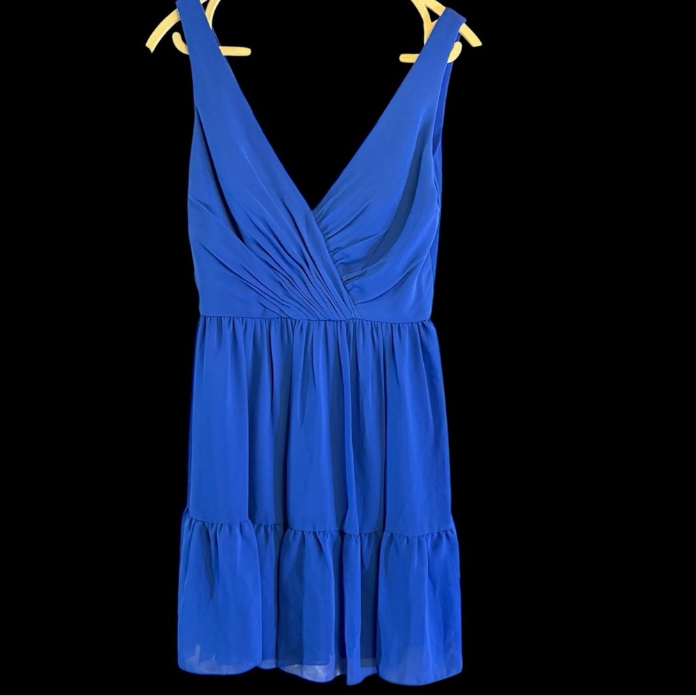 Ieena For Mac Duggal Tiered Ruffle Fit & Flare Mini Dress Royal Blue NWT
